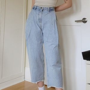 Oak + Fort light wash wide leg jeans